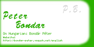 peter bondar business card